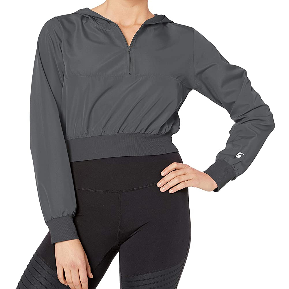 Soffe Womens Activewear Curves Plus Size Cropped Hooded Jacket 1X